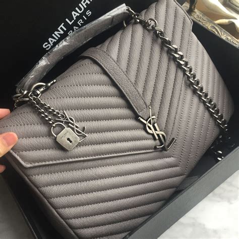 ysl college bag large grey.